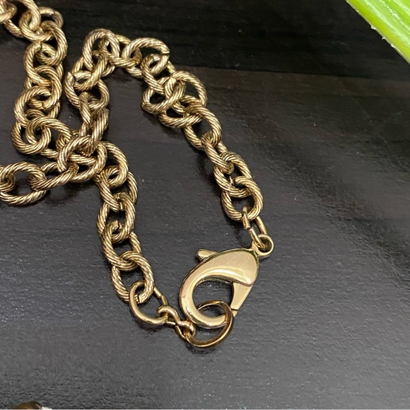 Vintage Double Sided Semi-Precious Stone Gold-tone Chain Tassel Necklace - Picture 16 of 16